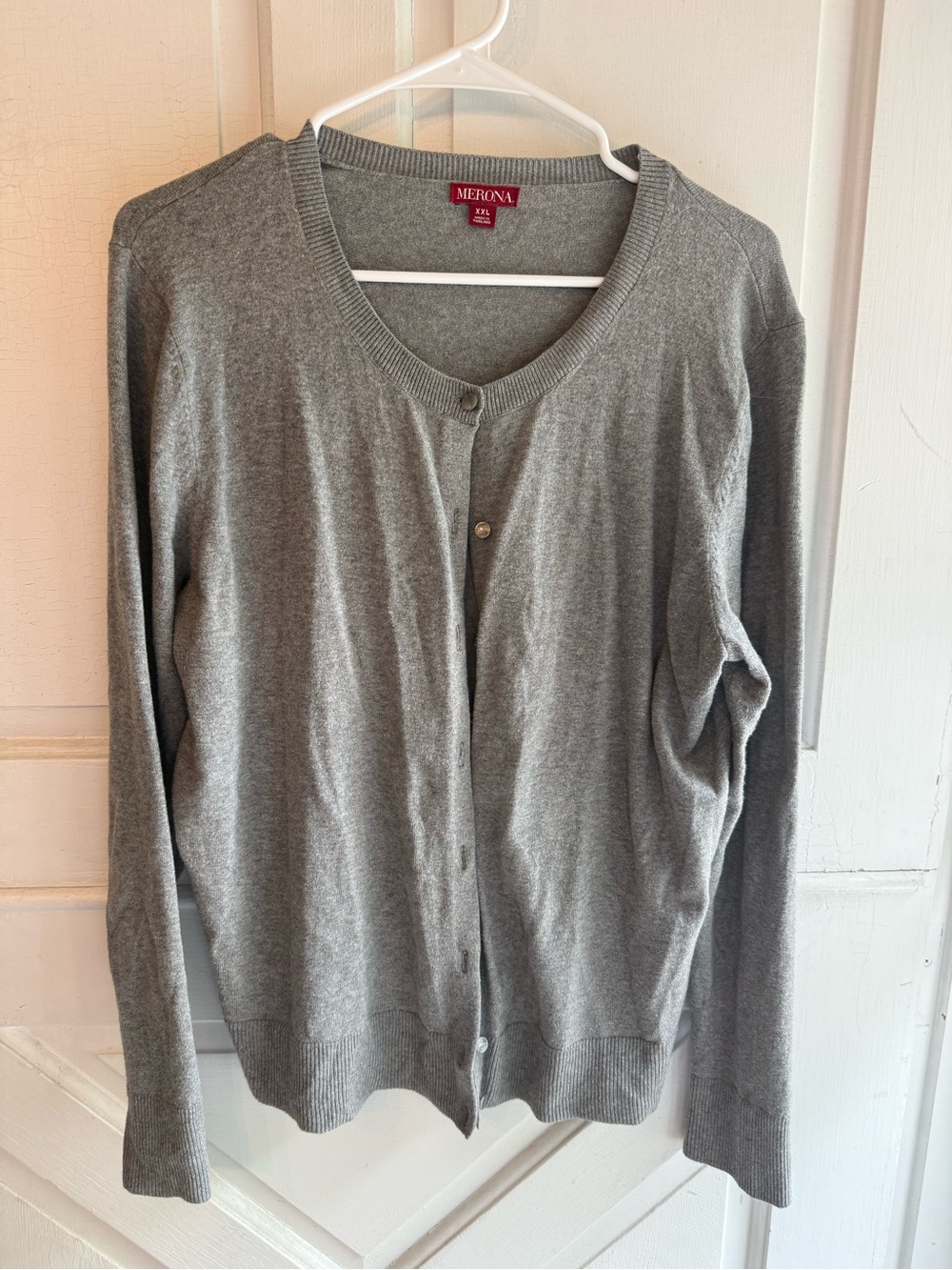 Merona Light Gray Knit Cardigan with Ribbed Collar